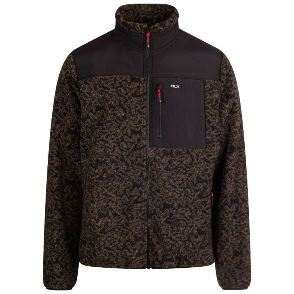 Trespass Mens Gordon Camo DLX Fleece Jacket / Black/Green